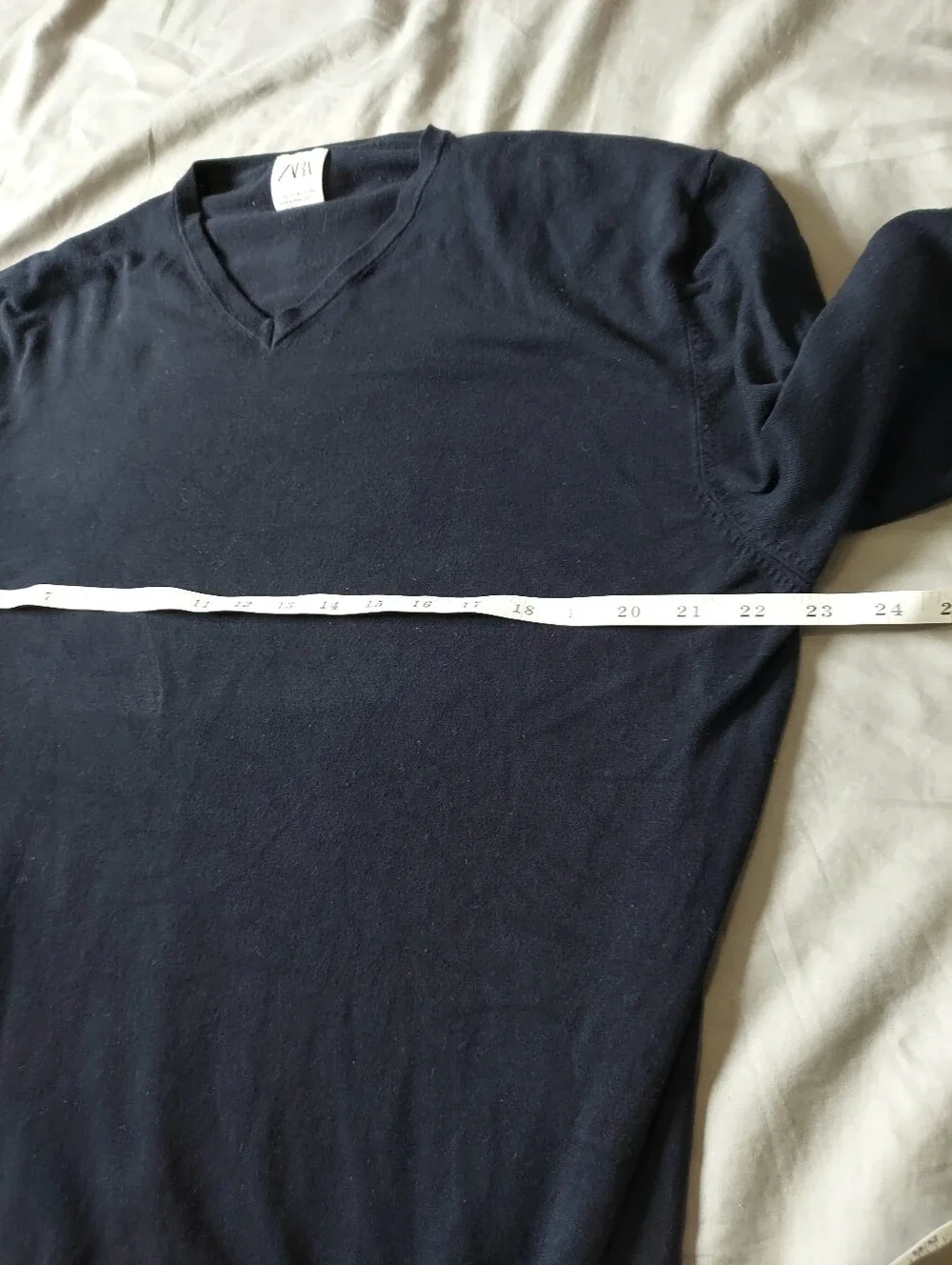 Zara Vneck Navy Pullover Sweater Men XL Preppy Career